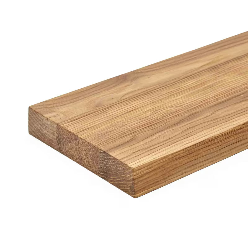 Hrastova polica Naturel s prirodnim godovima drva i skrivenim pričvršćenjem na tiple.