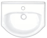 Bijeli keramički umivaonik za kupaonski ormarić Naturel Pro 43x34 cm s otvorom za pro slavinu u sredini i preljevom.