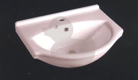 Bijeli keramički umivaonik za kupaonski ormarić Naturel Pro 52 x 41 cm s otvorom pro za slavinu u sredini.