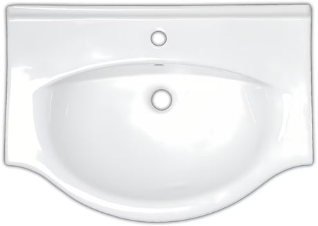 Bijeli keramički umivaonik za kupaonski ormarić Naturel Pro 81 x 50 cm s otvorom pro za slavinu u sredini