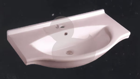 Bijeli keramički umivaonik za kupaonski ormarić Naturel Pro 81 x 50 cm s otvorom pro za slavinu u sredini