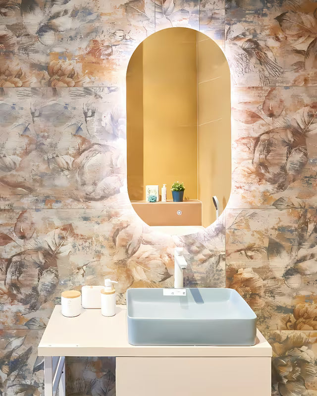 Ovalno LED ogledalo Naturel Project 40x80 cm s folijom protiv zamagljivanja i upravljanjem na senzor