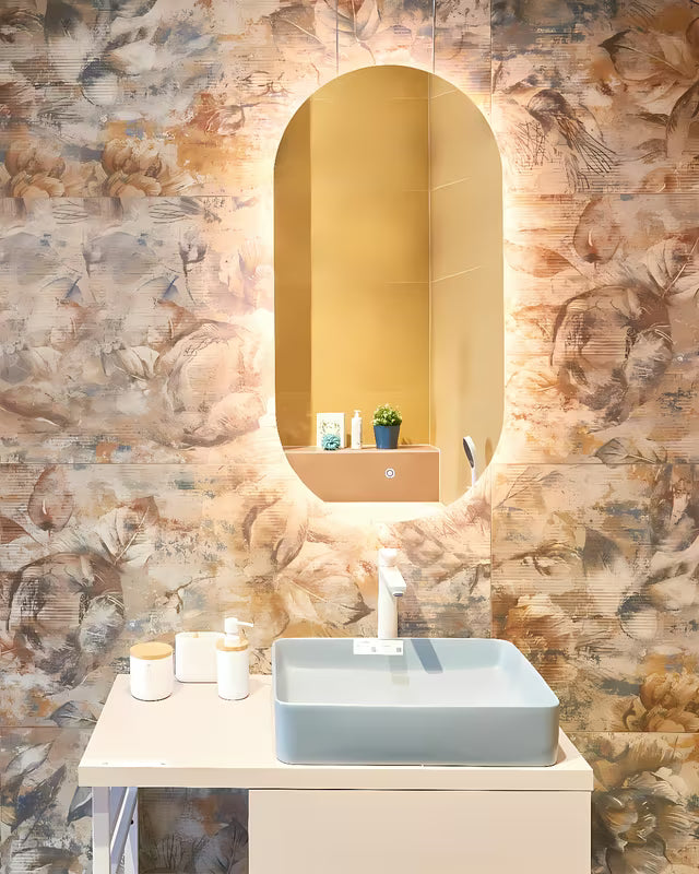 Ovalno LED ogledalo Naturel Project 40x80 cm s folijom protiv zamagljivanja i upravljanjem na senzor