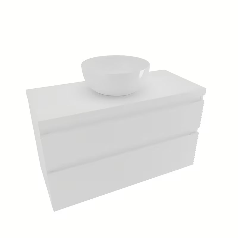 Viseća kupaonski ormarić ispod umivaonika Naturel Savona u bijeloj sjajnoj boji s profiliranom frontom