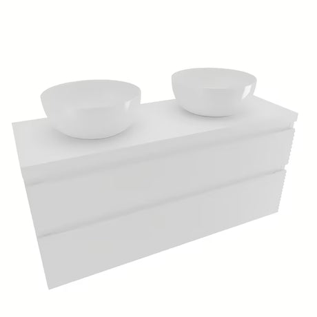 Viseća kupaonski ormarić ispod umivaonika Naturel Savona u bijeloj sjajnoj izvedbi s dvije ladice