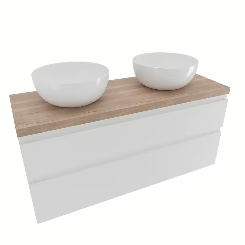 Viseća kupaonski ormarić ispod umivaonika Naturel Savona u bijelom sjaju s pokrovnom pločom