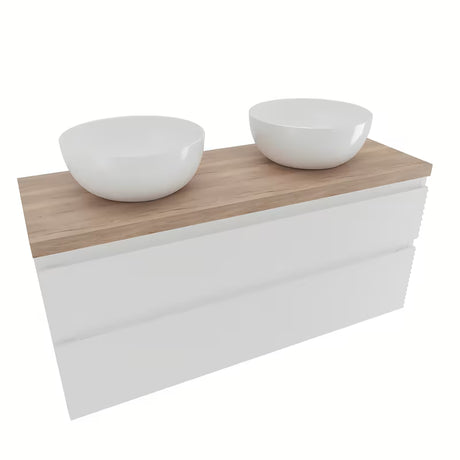 Viseća kupaonski ormarić ispod umivaonika Naturel Savona u bijelom sjaju s pokrovnom pločom