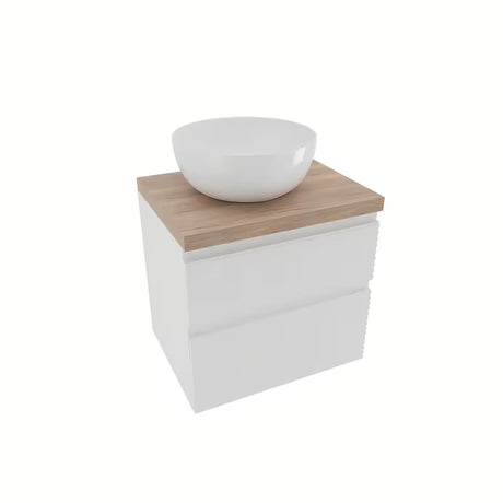 Viseća kupaonski ormarić ispod umivaonika Naturel Savona u bijelom sjaju s profiliranom frontom