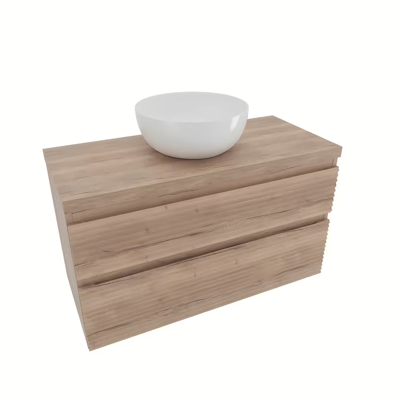 Viseća kupaonski ormarić ispod umivaonika Naturel Savona u dekoru hrasta Halifax s dvije ladice