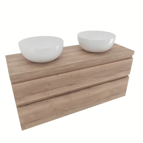 Viseća kupaonski ormarić ispod umivaonika Naturel Savona s pokrovnom pločom u dekoru hrasta halifax