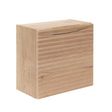 Niska viseća kupaonski ormarić Naturel Savona u dekoru hrasta halifax mat s glodanim dizajnom.