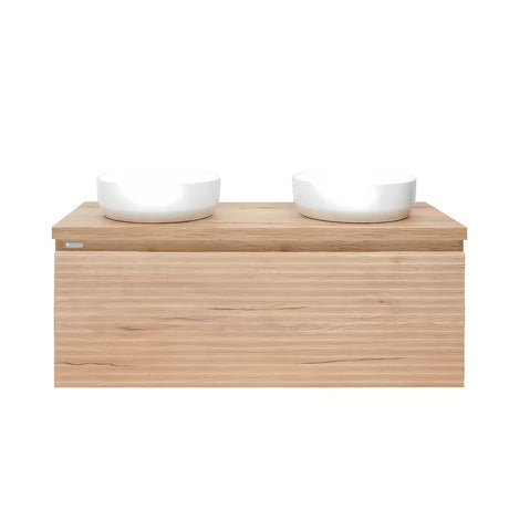 Viseća kupaonski ormarić Naturel Savona u dekoru hrasta s pokrovnom pločom i mat površinom