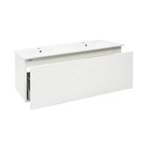 Viseća kupaonski ormarić Naturel Savona s dvostrukim umivaonikom u sjajno bijeloj izvedbi