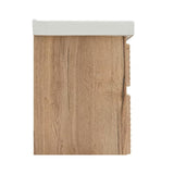 Viseća kupaonski ormarić s keramičkim umivaonikom Naturel Savona u dekoru hrast halifax mat