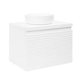 Viseća kupaonski ormarić ispod umivaonika Naturel Savona u bijelom sjaju s glodanom frontom.