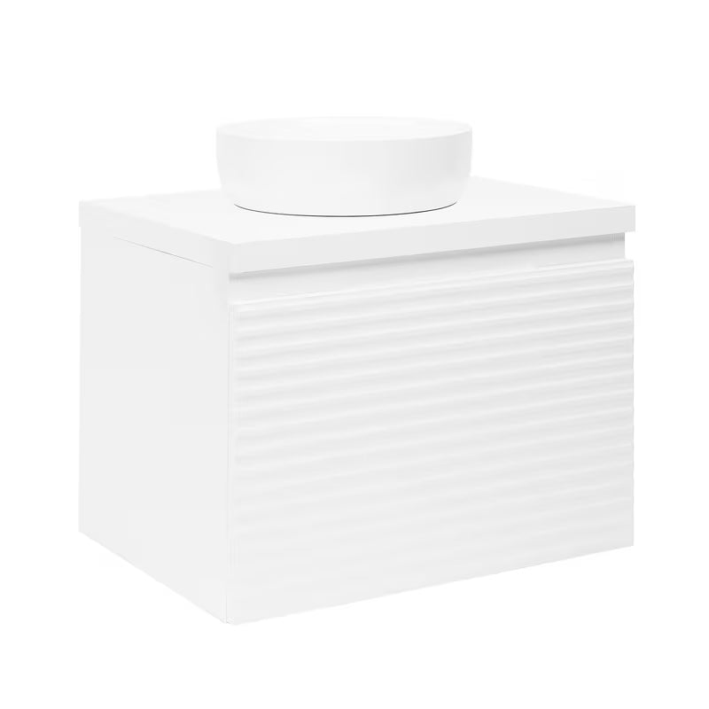 Viseća kupaonski ormarić ispod umivaonika Naturel Savona u bijelom sjaju s glodanom frontom.