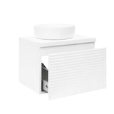 Viseća kupaonski ormarić ispod umivaonika Naturel Savona u bijelom sjaju s glodanom frontom.