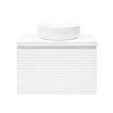 Viseća ormarić ispod umivaonika Naturel Savona u bijelom sjaju s glodanim dizajnom