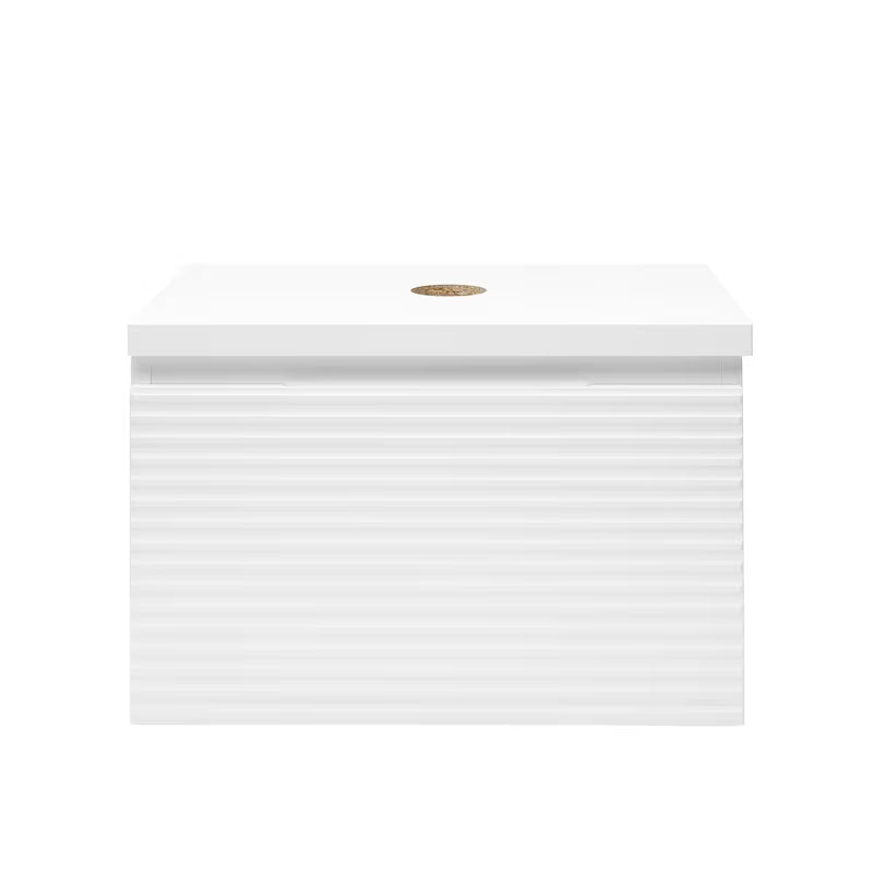 Viseća ormarić ispod umivaonika Naturel Savona u bijelom sjaju s glodanim dizajnom