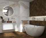 Viseća ormarić ispod umivaonika Naturel Savona u bijelom sjaju s glodanim dizajnom