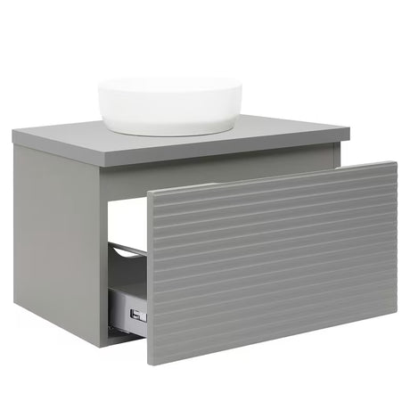 Viseća ormarić ispod umivaonika Naturel Savona u sivoj mat boji s glodanom frontom