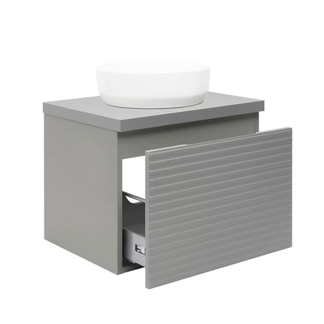 Viseća ormarić ispod umivaonika Naturel Savona u mat sivoj boji s glodanim dizajnom