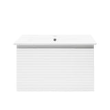 Viseća kupaonski ormarić Naturel Savona s keramičkim umivaonikom u bijeloj sjajnoj boji