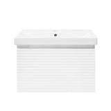 Viseća kupaonski ormarić Naturel Savona s keramičkim umivaonikom u bijeloj sjajnoj boji