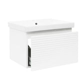 Viseća kupaonski ormarić Naturel Savona s keramičkim umivaonikom u bijeloj sjajnoj boji