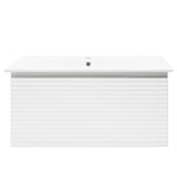 Viseća kupaonski ormarić Naturel Savona s keramičkim umivaonikom u sjajno bijeloj boji s glodanjem.