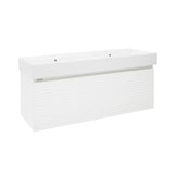 Viseća kupaonski ormarić Naturel Savona s keramičkim dvostrukim umivaonikom u bijelom sjaju