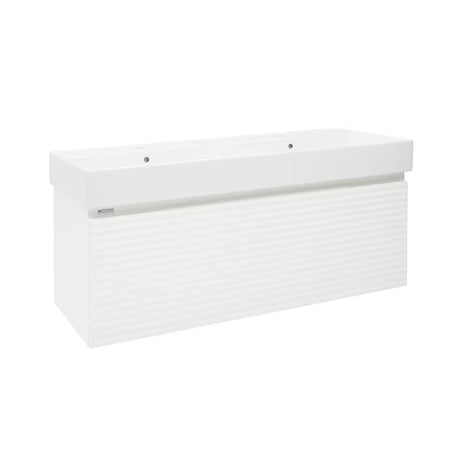 Viseća kupaonski ormarić Naturel Savona s keramičkim dvostrukim umivaonikom u bijelom sjaju