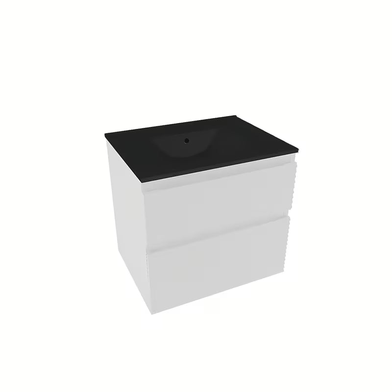 Viseća kupaonski ormarić Naturel Savona s keramičkim umivaonikom u bijelom sjaju