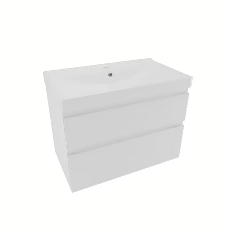 Viseća kupaonski ormarić Naturel Savona s keramičkim umivaonikom u sjajno bijeloj boji