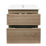 Viseća kupaonski ormarić s keramičkim umivaonikom Naturel Savona u dekoru hrasta halifax mat