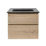 Viseća kupaonski ormarić Naturel Savona s keramičkim umivaonikom u dekoru hrasta halifax mat