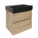 Viseća kupaonski ormarić Naturel Savona s keramičkim umivaonikom u dekoru hrasta halifax