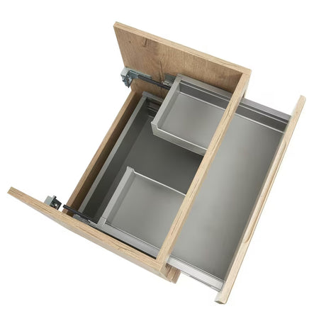 Viseća kupaonski ormarić Naturel Savona s keramičkim umivaonikom u dekoru hrasta halifax