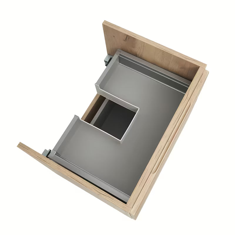 Viseća kupaonski ormarić Naturel Savona s keramičkim umivaonikom u dekoru hrasta halifax mat