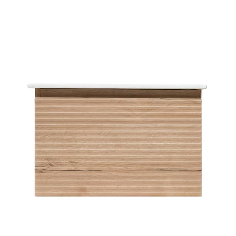 Viseća kupaonski ormarić s keramičkim umivaonikom Naturel Savona u dekoru hrast halifax mat