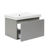 Viseća kupaonski ormarić Naturel Savona s keramičkim umivaonikom u mat sivoj boji