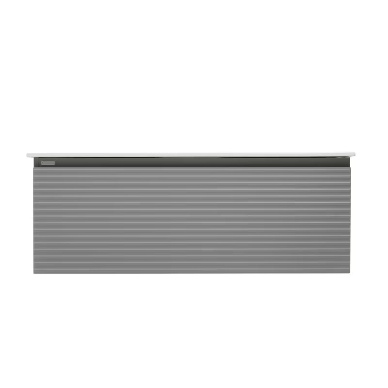 Viseća kupaonski ormarić s dvostrukim umivaonikom Naturel Savona u mat sivoj boji