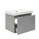 Viseća kupaonski ormarić Naturel Savona s keramičkim umivaonikom u mat sivoj boji