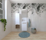 Kupaonski set Naturel Stilla u bijelom sjaju s elementima u dekoru tartuf bukve s umivaonikom i ogledalom