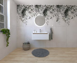 Kupaonski set Naturel Stilla u sjajno bijeloj boji s umivaonikom i ogledalom s LED osvjetljenjem