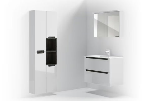 Bijeli viseća kupaonski ormarić Naturel Stilla 80x30x45 cm s jednom ladicom