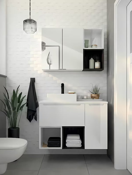 Bijela kupaonski ormarić Naturel Stilla kao viseći policijski kutija 30x30x20 cm