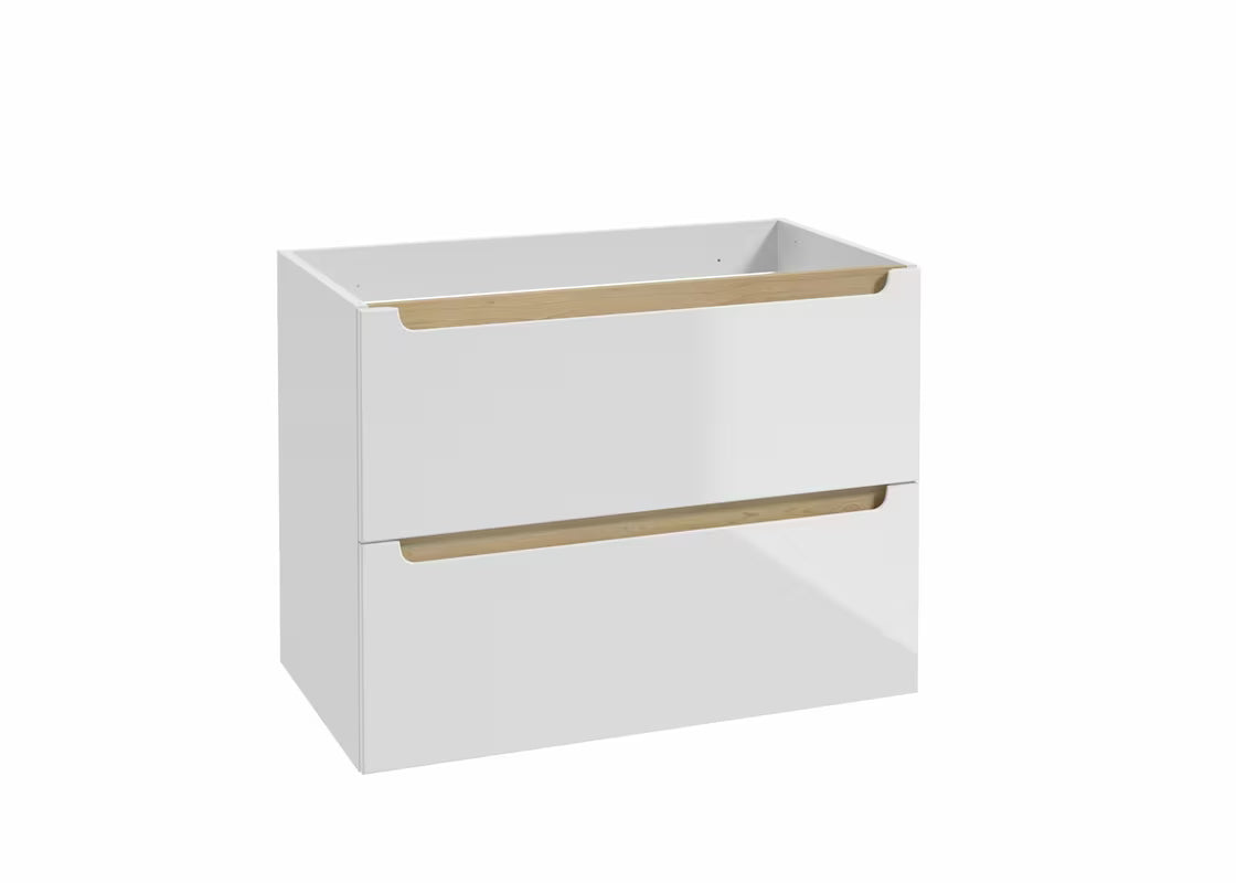 Bijeli viseća kupaonski ormarić Naturel Stilla s dvije ladice 80x60x45 cm