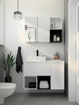 Crni viseći policni kutija Naturel Stilla 30x30x44 cm za kupaonicu