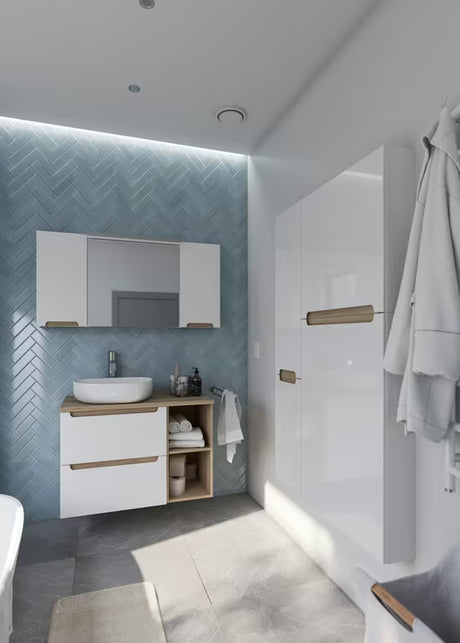 Smeđa viseća kupaonski ormarić Naturel Stilla, policni kutija 30x30x44 cm